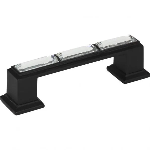 Elegant Brushed Nickel Crystal Bar Pull 3" with Mounting Hardware