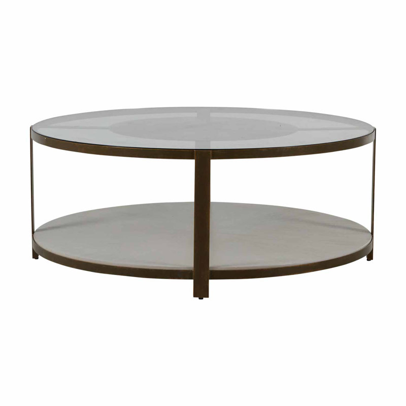 Marlon Brushed Copper and Black Marble Coffee Table