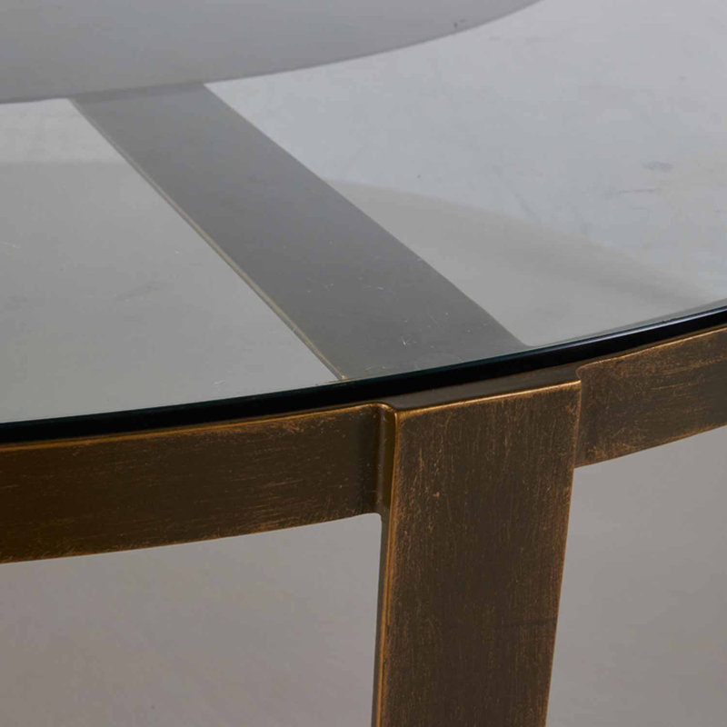 Marlon Brushed Copper and Black Marble Coffee Table