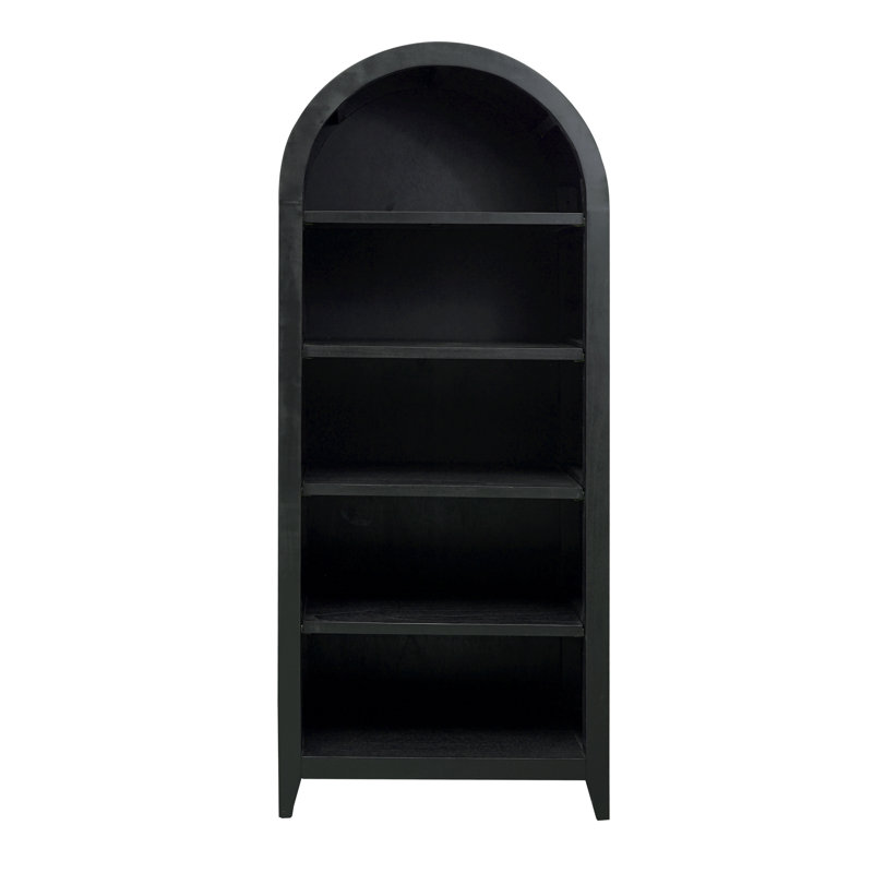 Conrad Kettle Black Adjustable Wooden Bookcase with Arched Top