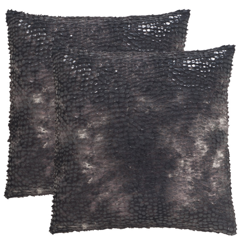 Black Tie-Dye Textured 24" Square Pillow Set