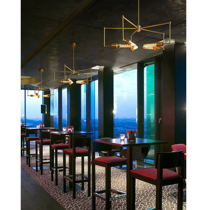 Boomer Brushed Gold 5-Light Industrial Sputnik Chandelier