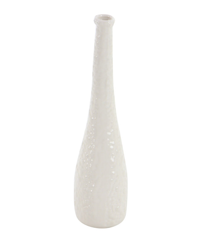 White Modern Ceramic Bud Vase Set - 12" Tall