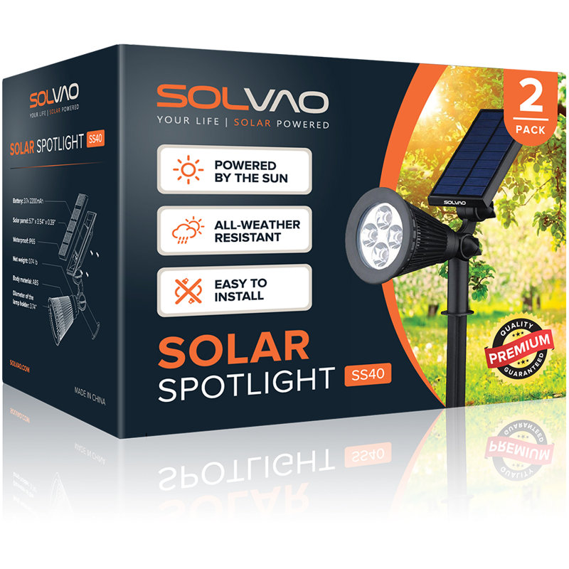 Solar Powered LED Outdoor Security Flood Lights 2-Pack