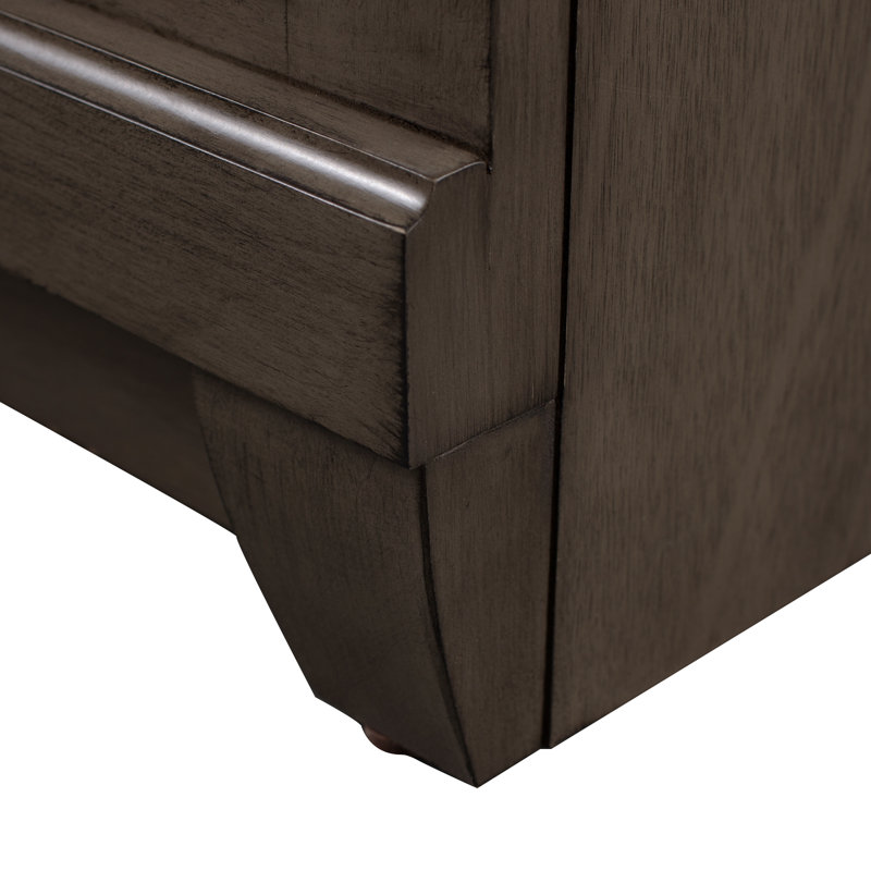60" Distressed Grey MDF Freestanding Bathroom Vanity with Black Hardware