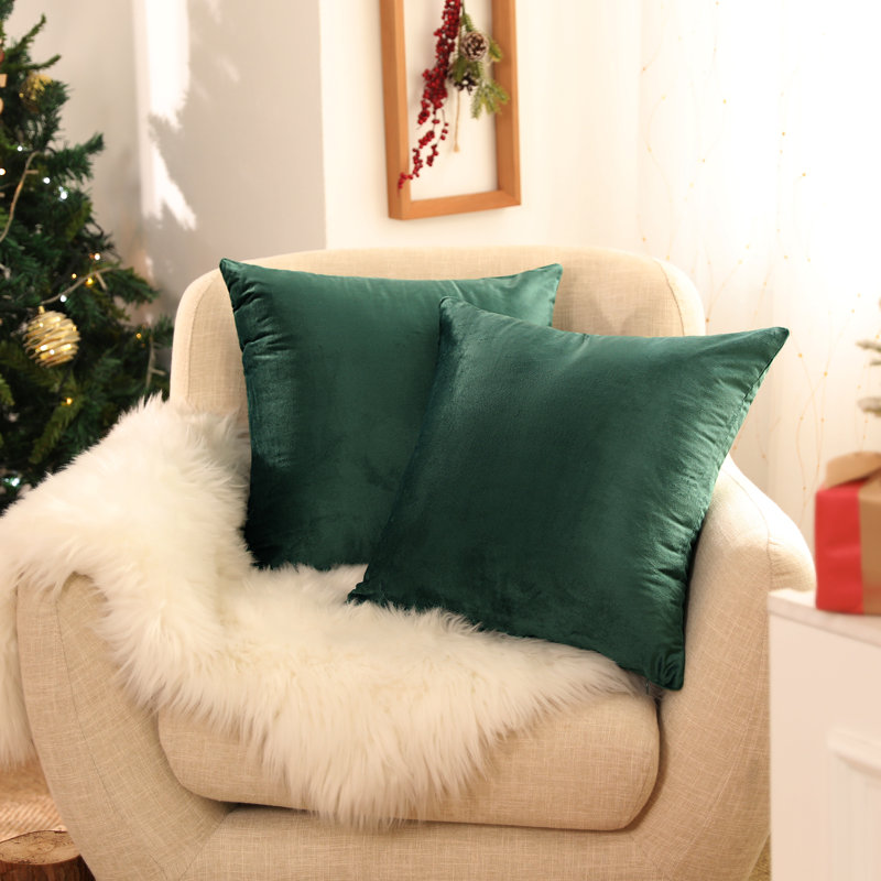 Charcoal Velvet Euro Pillow Covers Set of 2