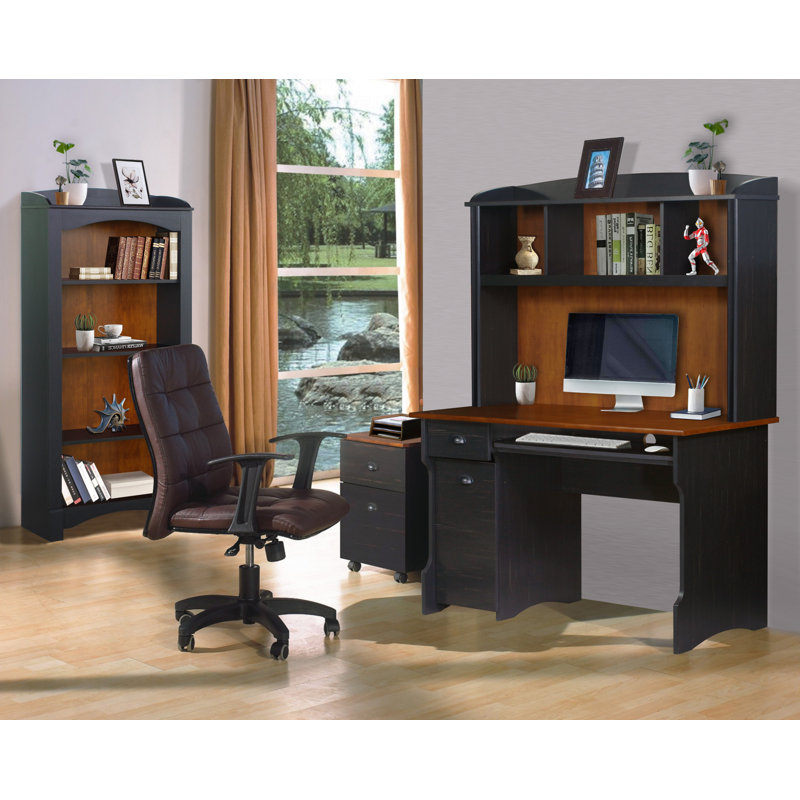 Espresso Adjustable 4-Shelf Wood Bookcase