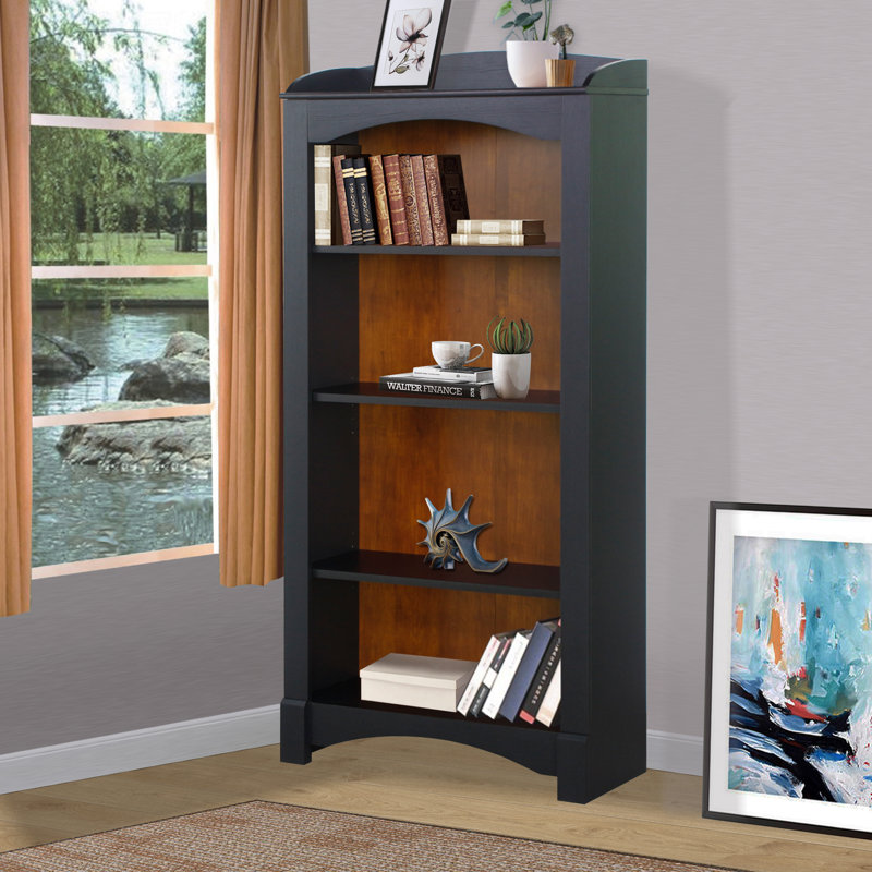 Espresso Adjustable 4-Shelf Wood Bookcase