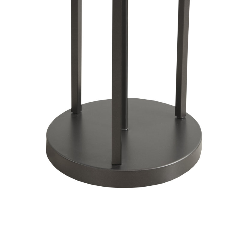 Charlton 63'' Matte Black Metal Floor Lamp with Frosted Glass Shade