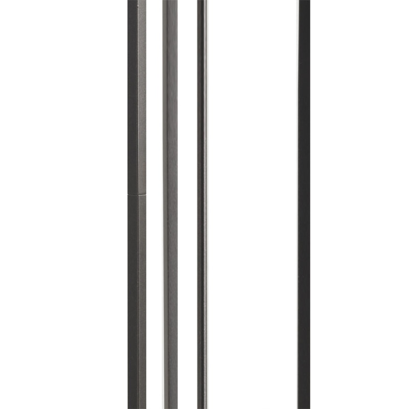 Charlton 63'' Matte Black Metal Floor Lamp with Frosted Glass Shade
