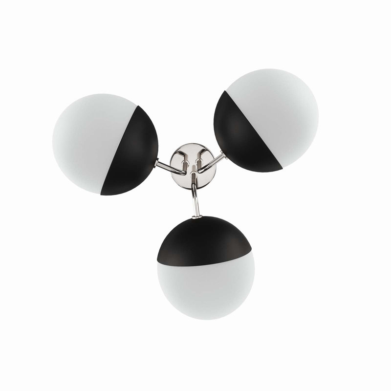Opal Polished Nickel 21" Globe LED Semi-Flush Ceiling Light