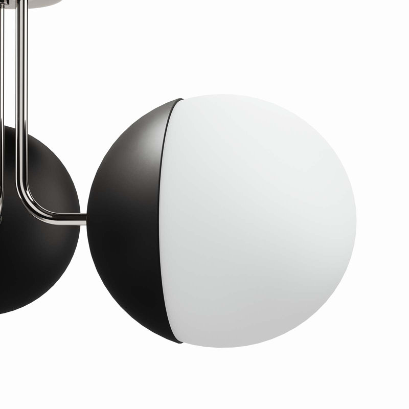 Opal Polished Nickel 21" Globe LED Semi-Flush Ceiling Light