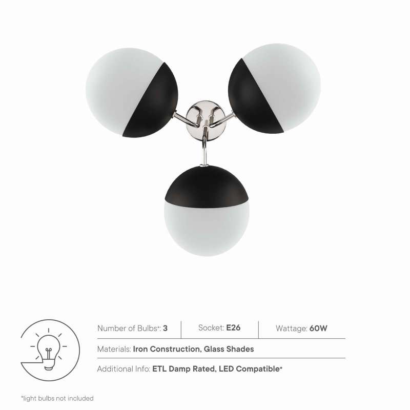 Opal Polished Nickel 21" Globe LED Semi-Flush Ceiling Light