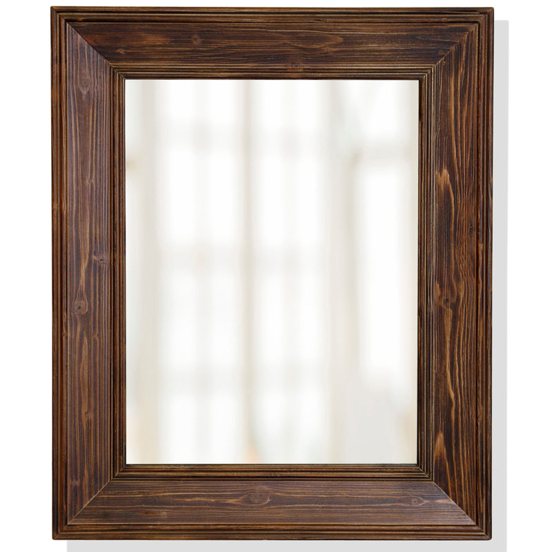 Oliver Chestnut Stained Solid Wood Rectangular Wall Mirror
