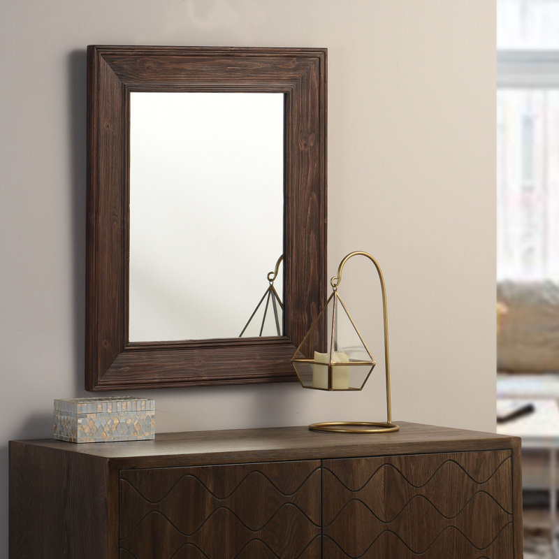 Oliver Chestnut Stained Solid Wood Rectangular Wall Mirror