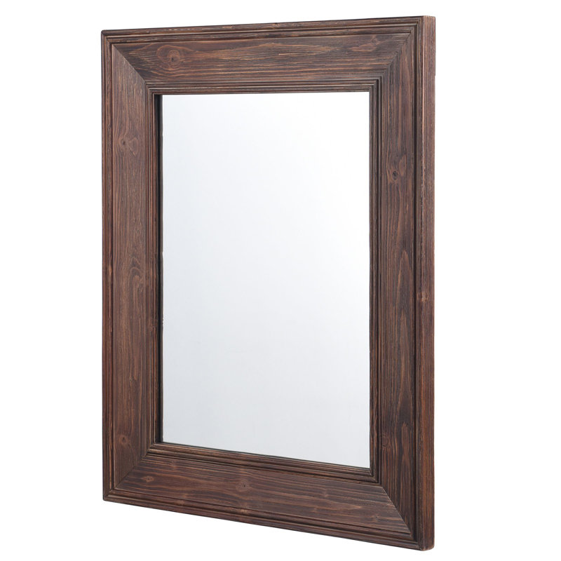 Oliver Chestnut Stained Solid Wood Rectangular Wall Mirror