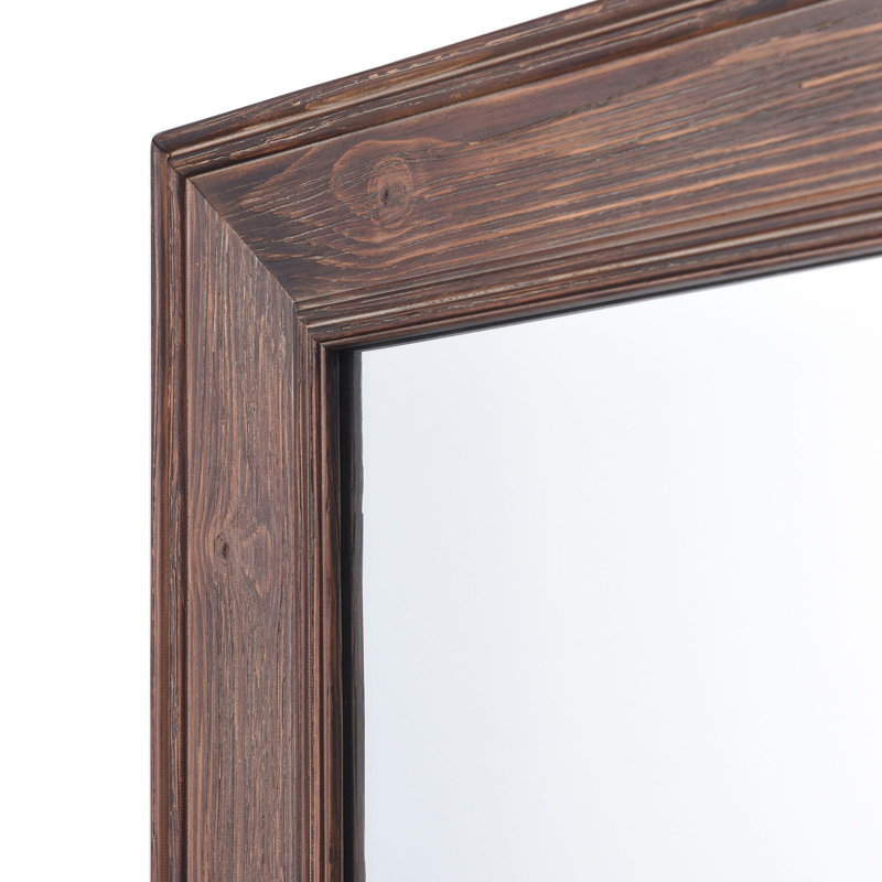 Oliver Chestnut Stained Solid Wood Rectangular Wall Mirror