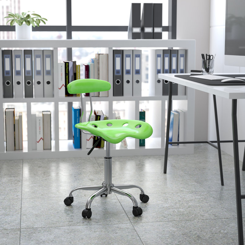 Elliott Vibrant Apple Green Ergonomic Swivel Task Chair with Chrome Base