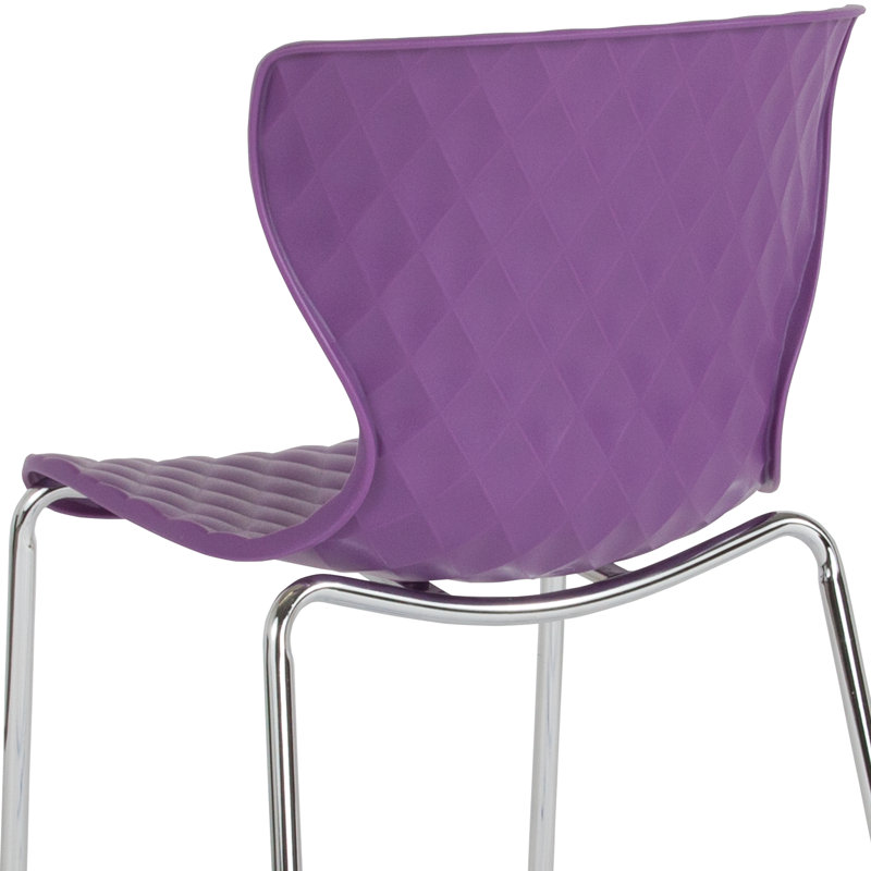 Contemporary Lowell Purple Metal Stackable Chair
