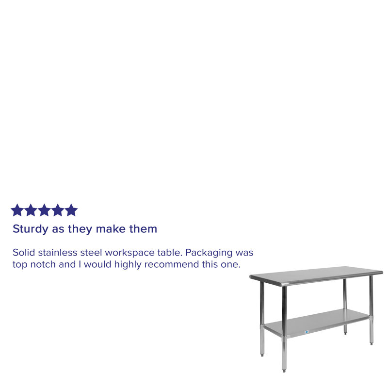 Stainless Steel 48" Commercial Work Table with Undershelf