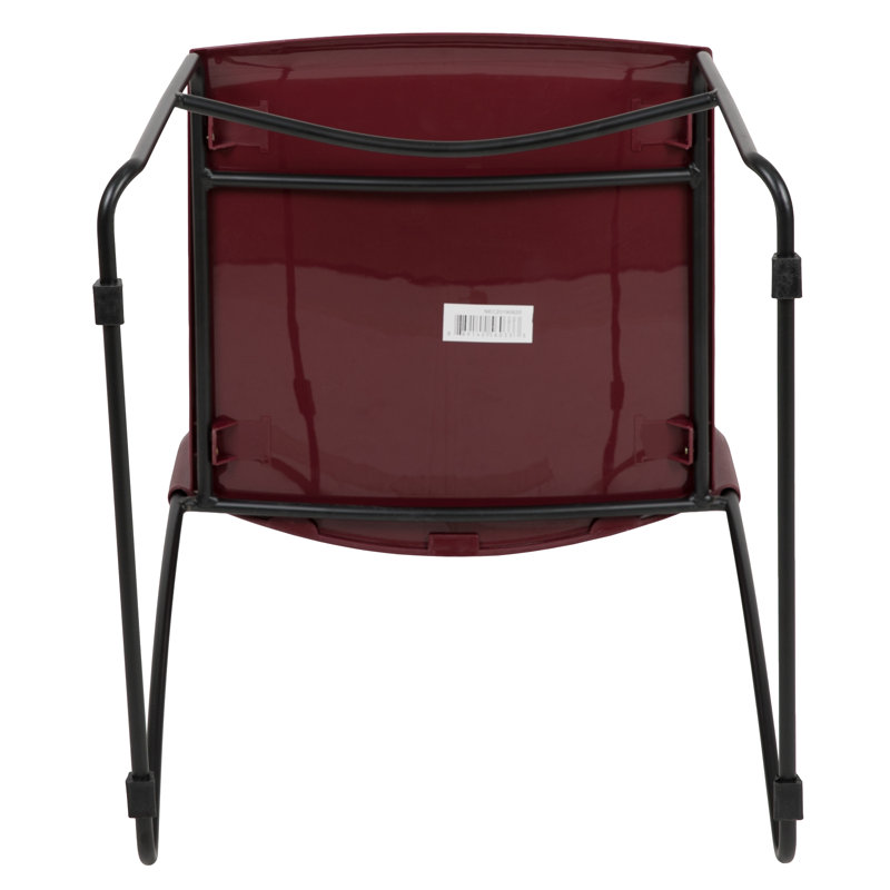 Burgundy Sled Base 661 lb. Capacity Stack Chair with Air-Vent Back