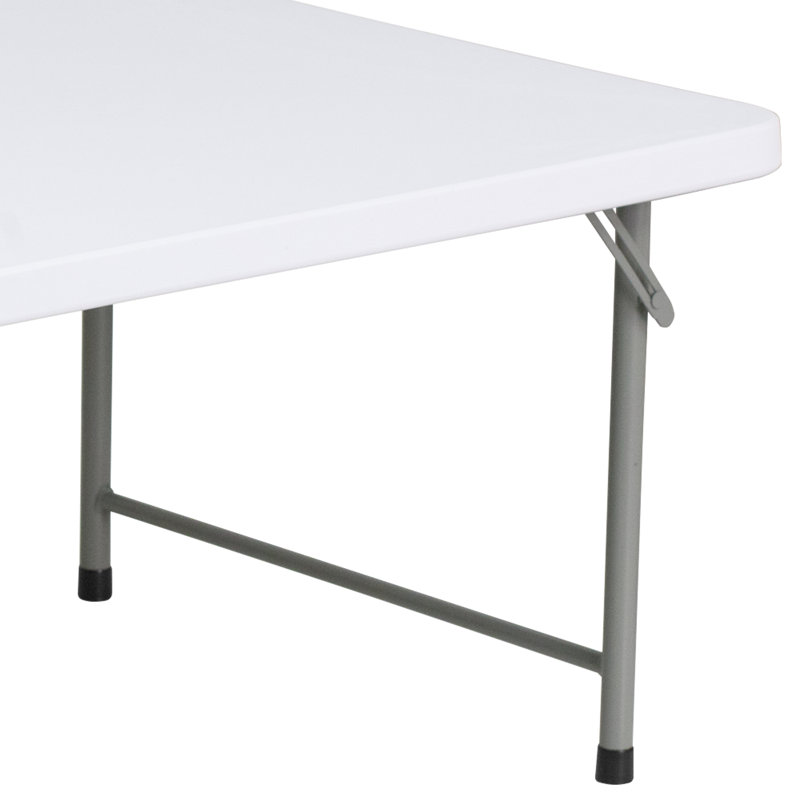 Gray Metal Frame White Plastic Kids Folding Table