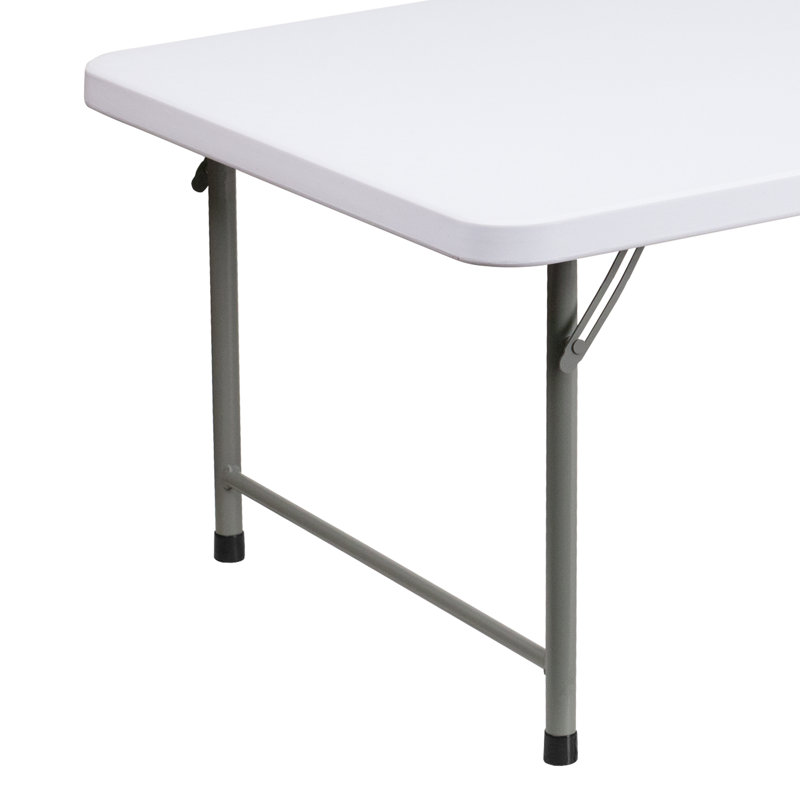 Gray Metal Frame White Plastic Kids Folding Table