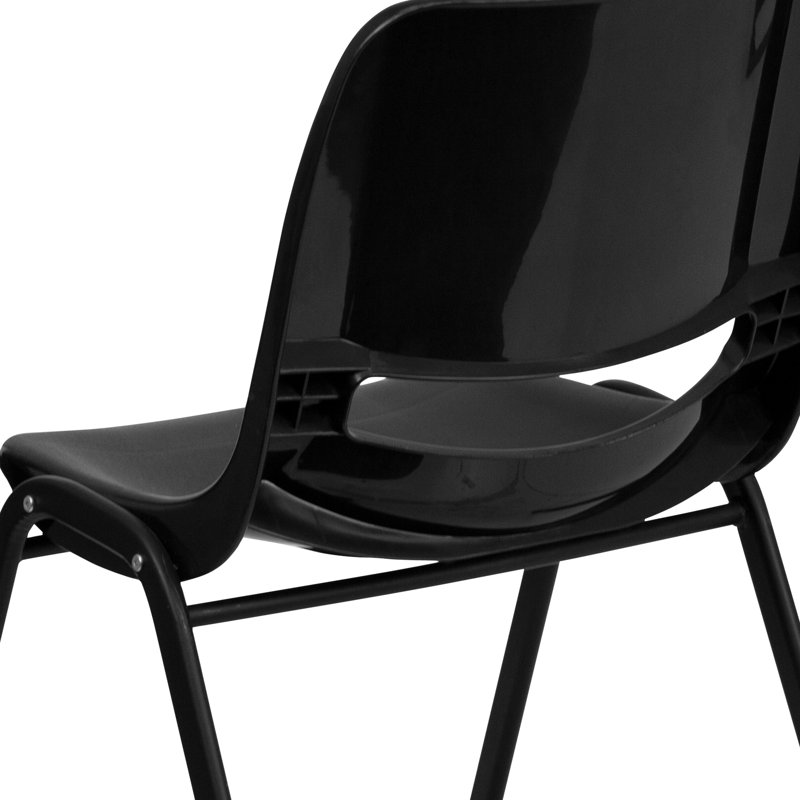 ErgoKids 440 lb Capacity Black Metal Stack Chair for Preschool