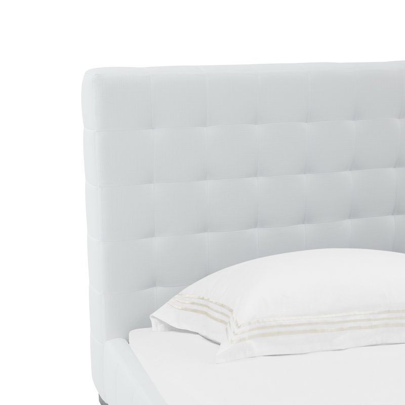 Elegant Vivaldi Queen Linen Upholstered Bed with Tufted Headboard