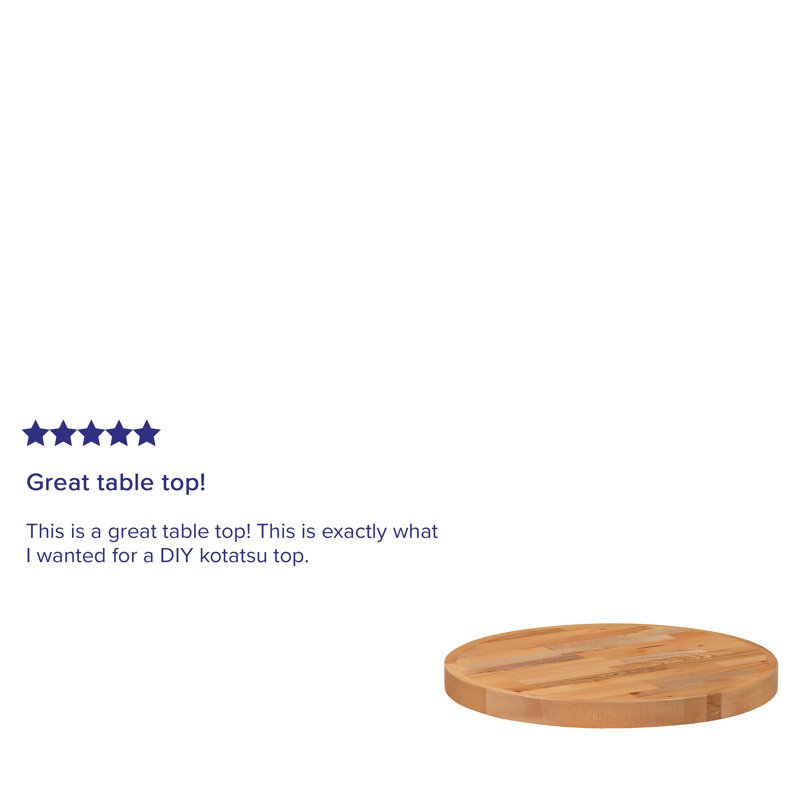 Eco-Friendly 30" Round Butcher Block Style Solid Wood Table Top