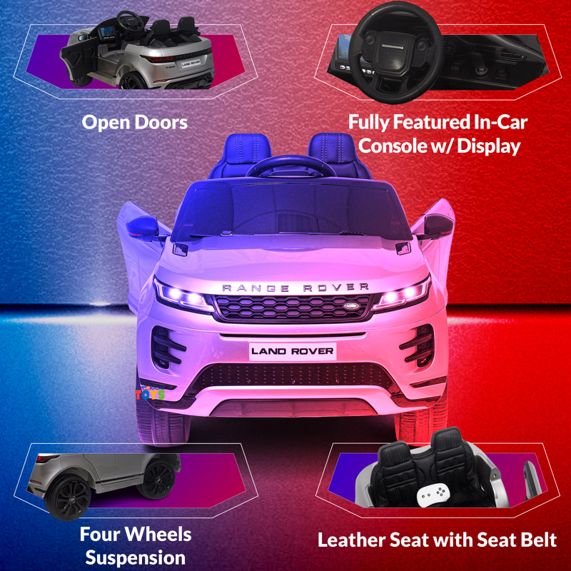 Silver 12V Range Rover Ride-On Car with Remote Control