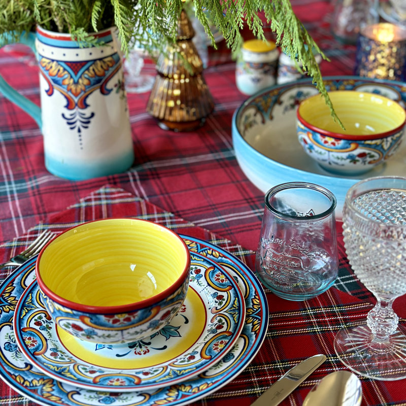 Vibrant Ceramic 8.66" Microwave-Safe Salad Plates Set