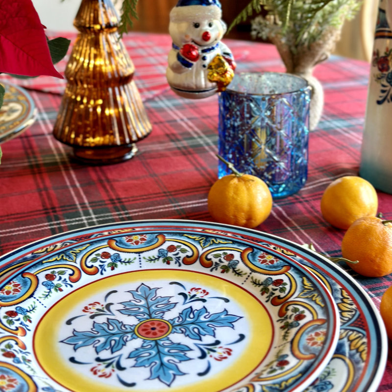 Vibrant Ceramic 8.66" Microwave-Safe Salad Plates Set