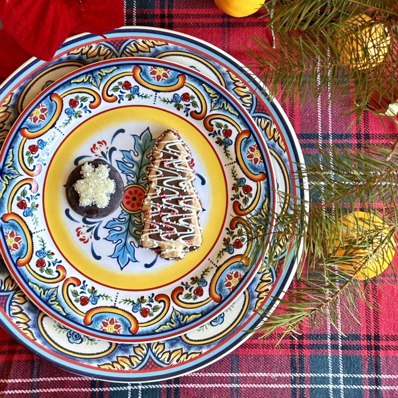 Vibrant Ceramic 8.66" Microwave-Safe Salad Plates Set