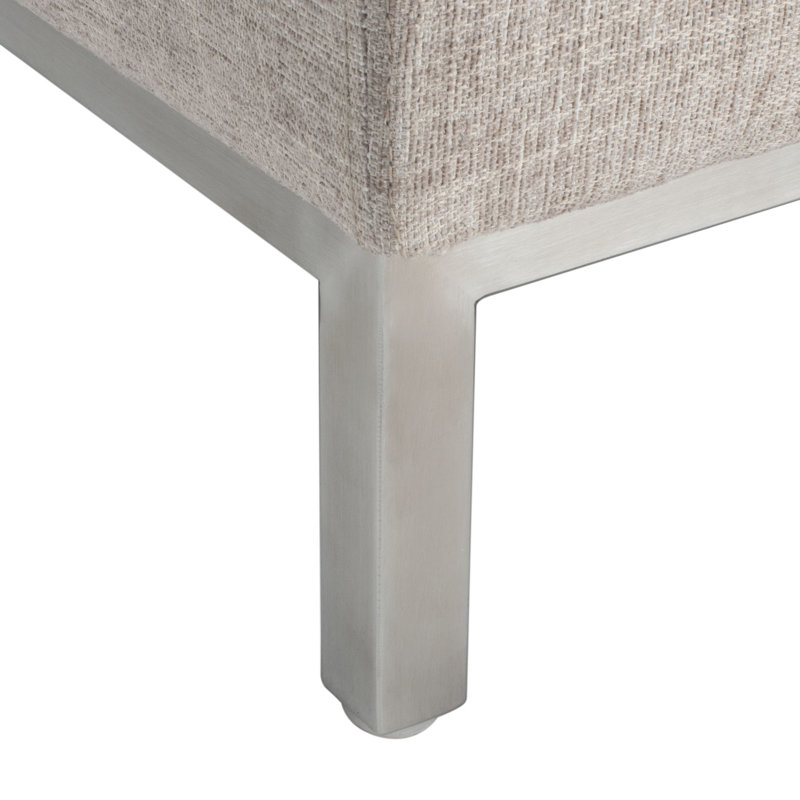 Camila Off-White Wool Blend Sectional Sofa with Brushed Stainless Steel Legs