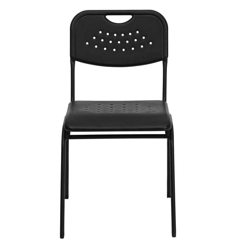 Hercules Black Polyethylene Stackable Chair with 880 lb Capacity