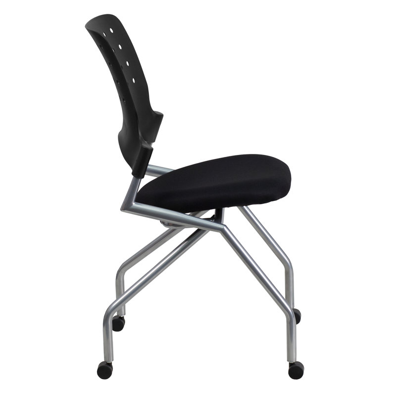 Galaxy Mobile Nesting Reception Chair in Black Fabric and Metal