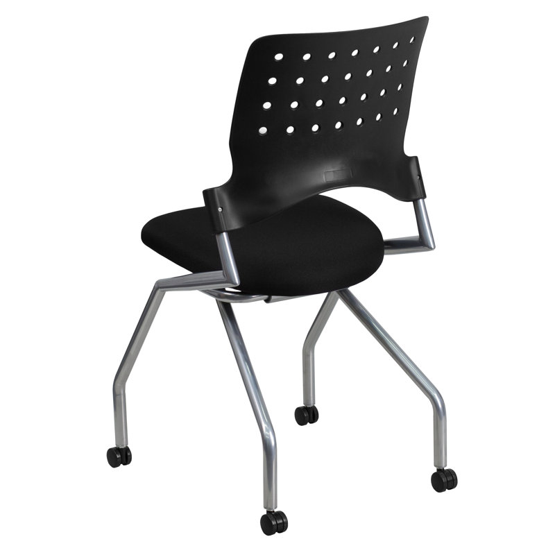 Galaxy Mobile Nesting Reception Chair in Black Fabric and Metal