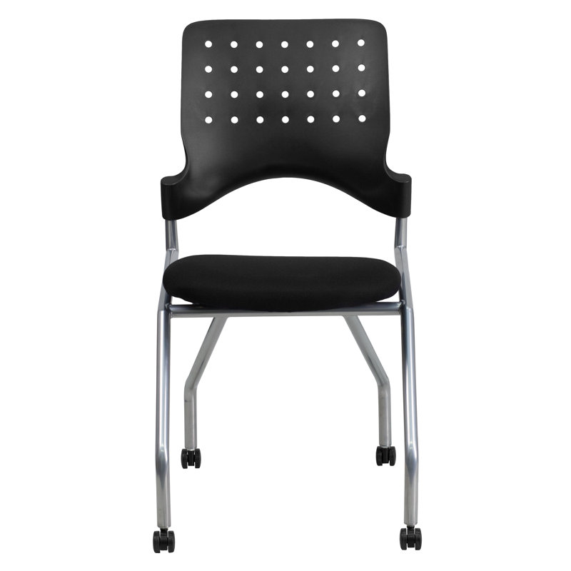 Galaxy Mobile Nesting Reception Chair in Black Fabric and Metal