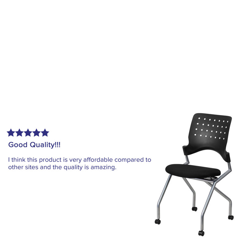 Galaxy Mobile Nesting Reception Chair in Black Fabric and Metal