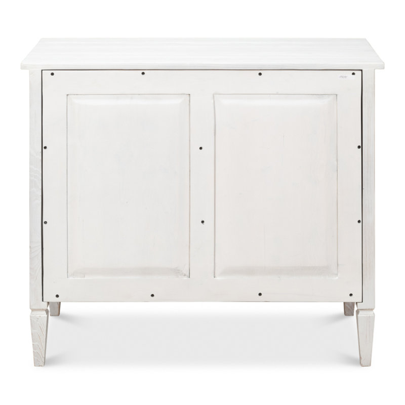 White Solid Wood 3-Drawer Accent Chest with Black Hardware