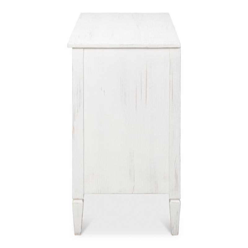 White Solid Wood 3-Drawer Accent Chest with Black Hardware