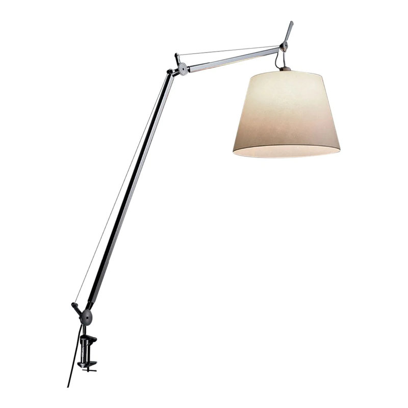 Adjustable Black Aluminum 42" Clip-On Desk Lamp with LED Option