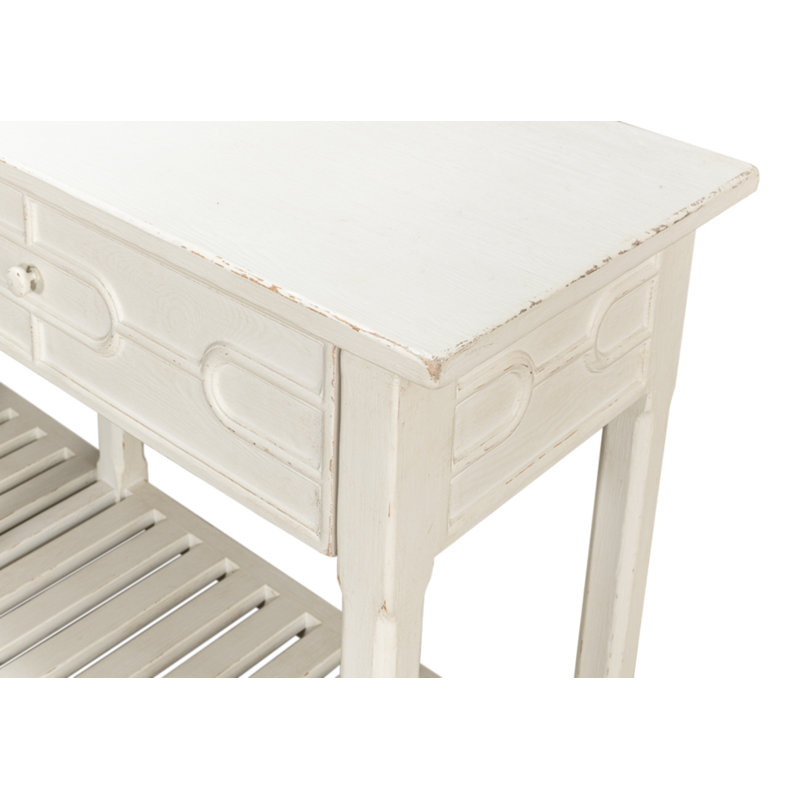 White Pine French Country Console Table with Storage