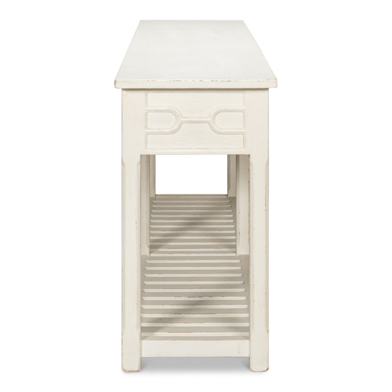White Pine French Country Console Table with Storage