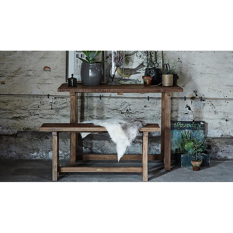 Lucas 39'' Recycled Teak Rustic Minimalist Bench - Natural