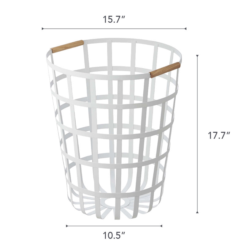 Tosca White Round Metal Laundry Basket