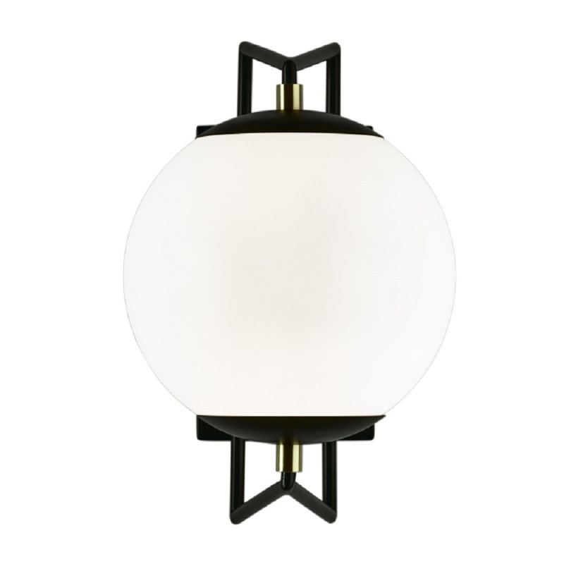 Cosmos 12.38" Black and Satin Brass Solar LED Sconce
