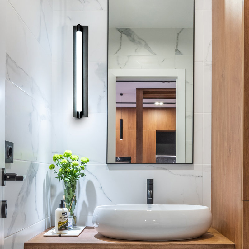 Procyon Sleek 24" Black Integrated LED Bathroom Wall Light