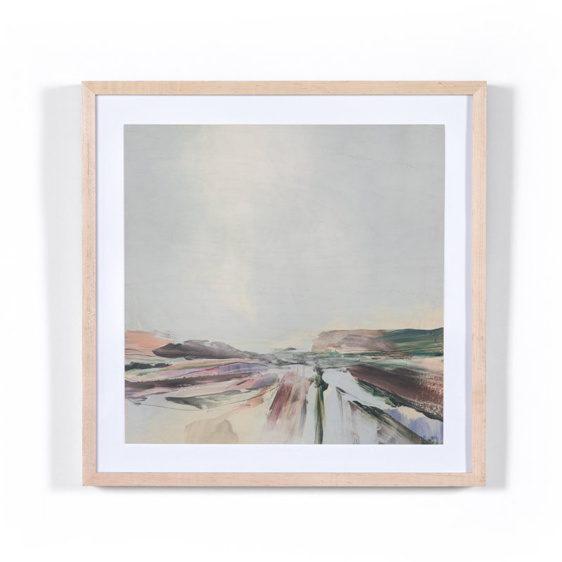 Dan Hobday Light Brown Solid Wood Framed Landscape Painting
